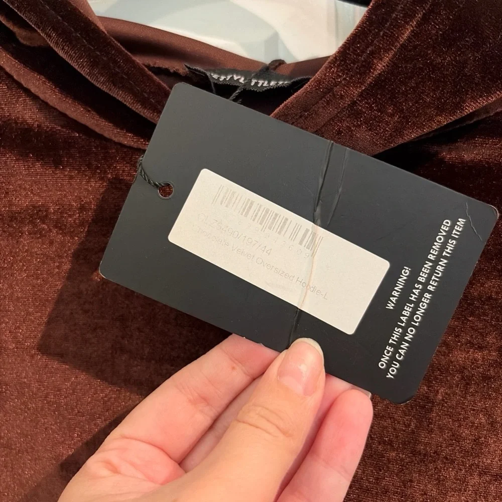 Brown Velvet Hoodie - Picture 3 of 6